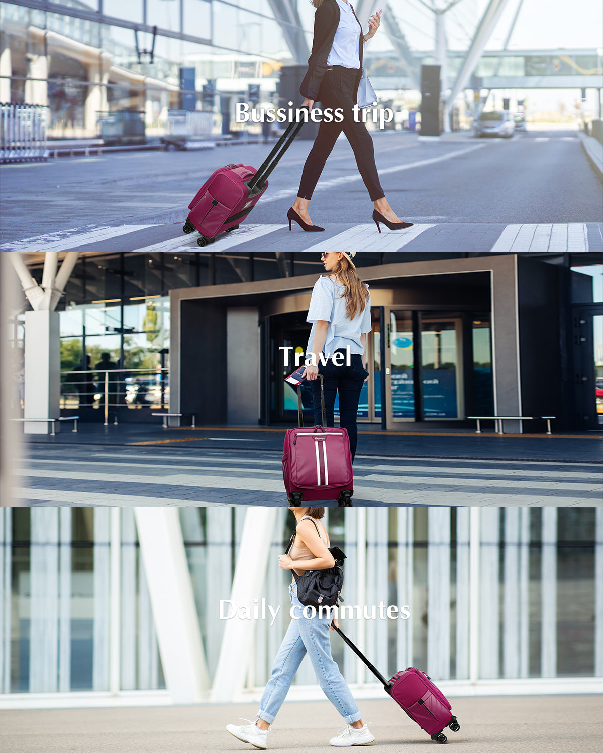 Gonex 14" Underseat Carry On Luggage with 4 Spinner Wheels