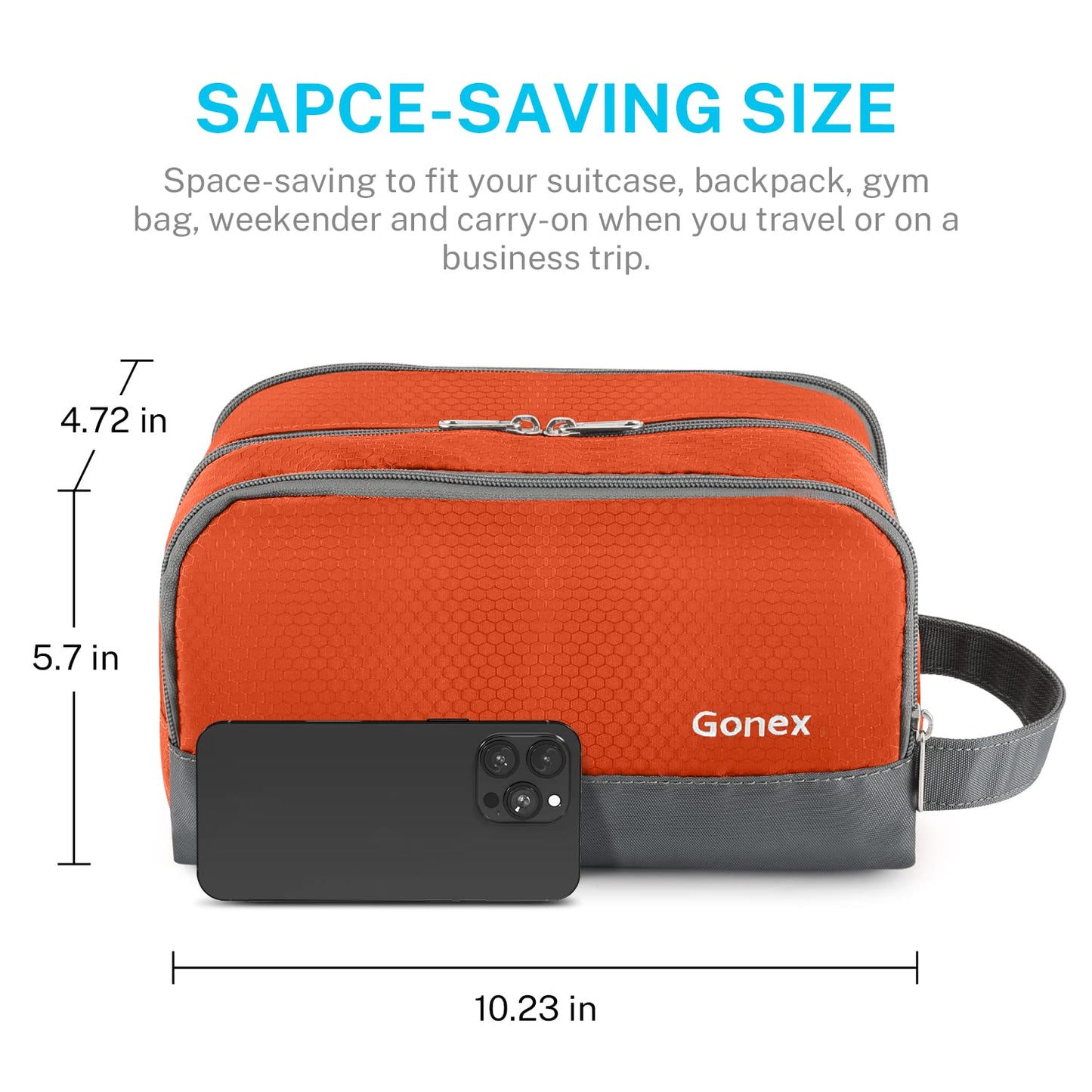 Gonex Toiletry Organizer Dopp Kit Shaving Bag for Men Women