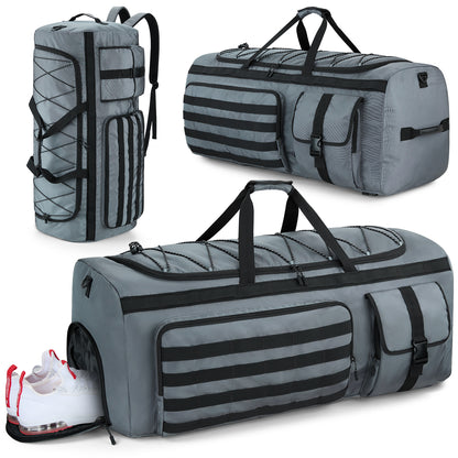 Gonex Travel Duffel Bag for Men, 3 in 1 Gym Bag Backpack with Shoes Compartment for Sports Weekender Workout