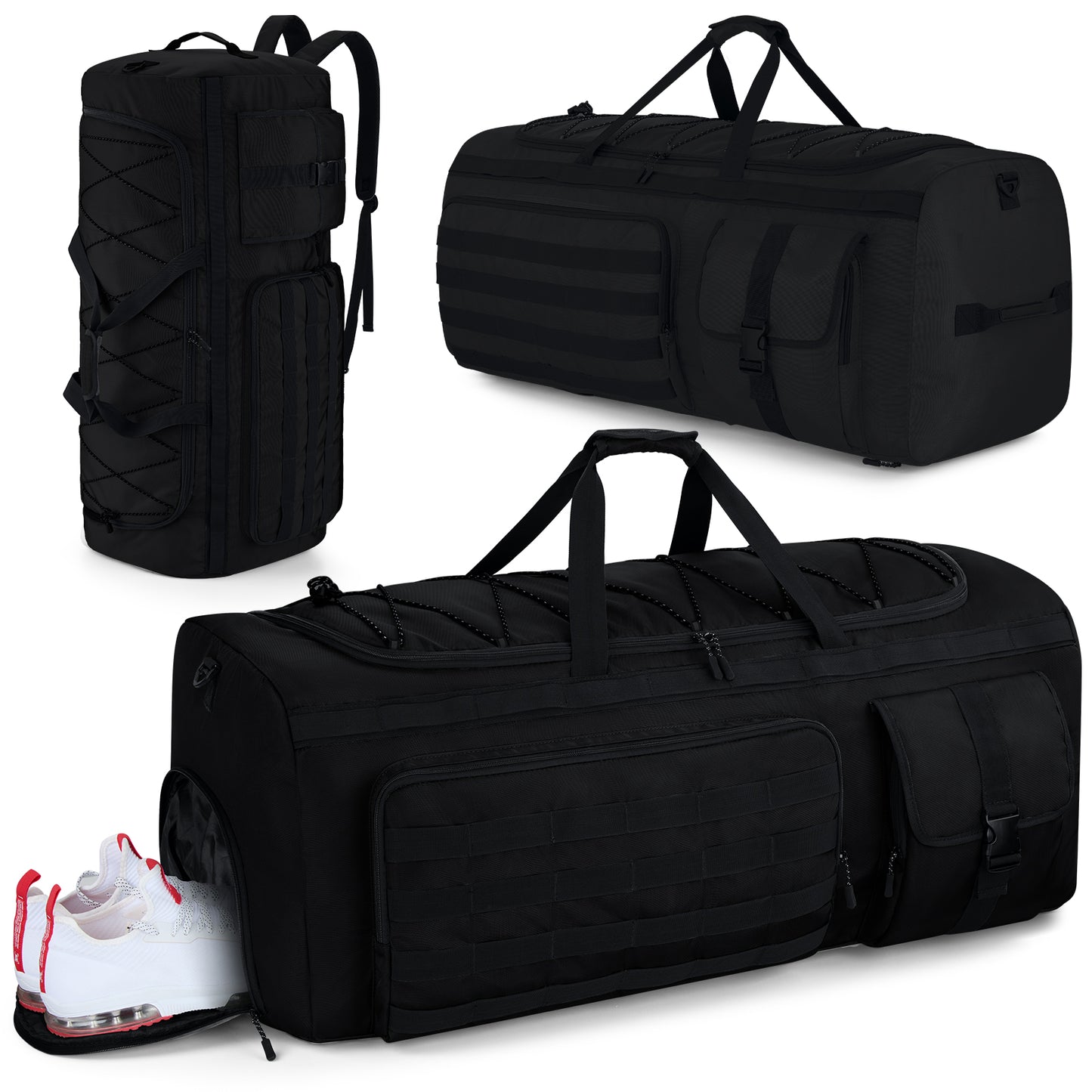 Gonex Travel Duffel Bag for Men, 3 in 1 Gym Bag Backpack with Shoes Compartment for Sports Weekender Workout