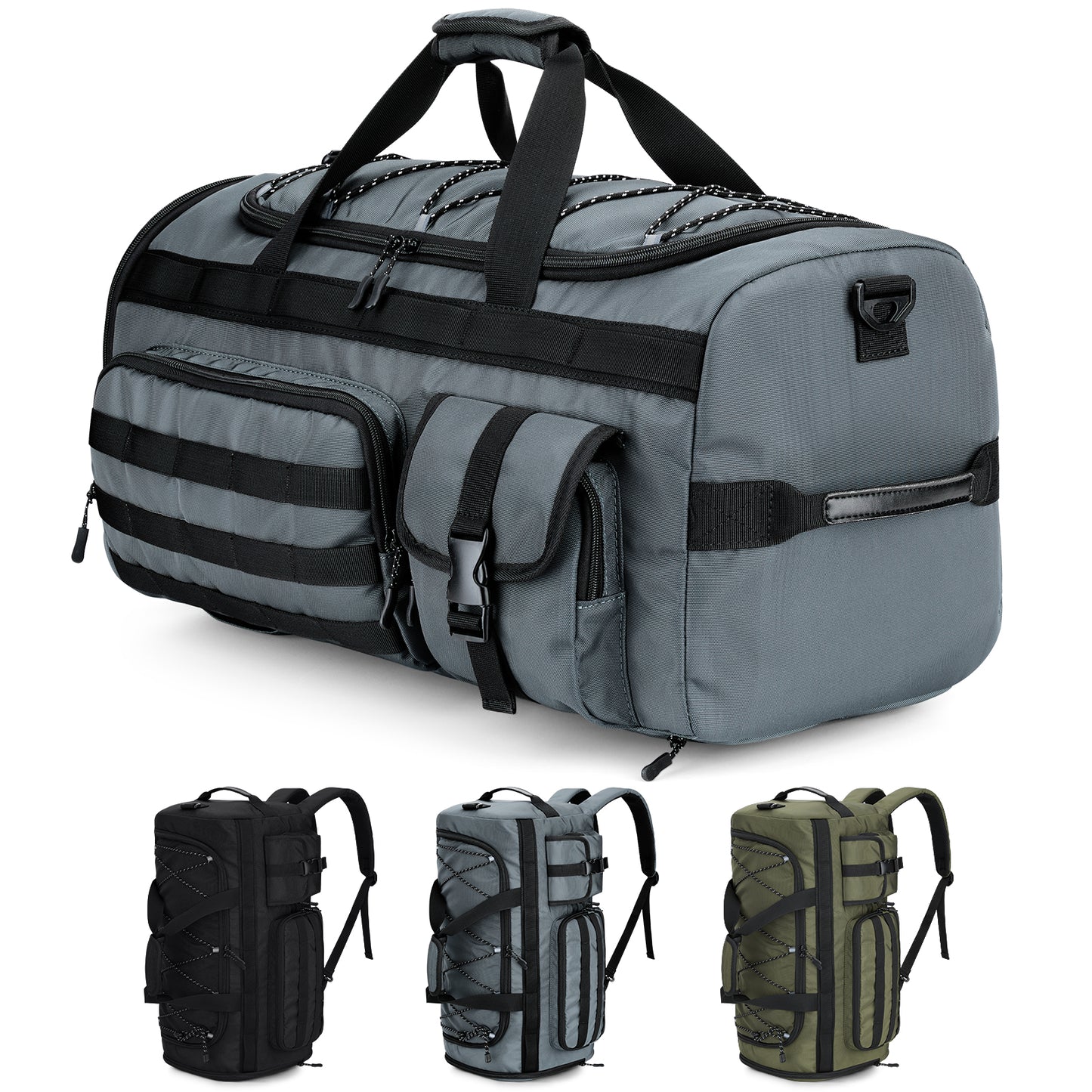 Gonex Travel Duffel Bag for Men, 3 in 1 Gym Bag Backpack with Shoes Compartment for Sports Weekender Workout