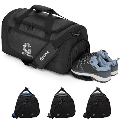 Gonex Gym Bag for Men Women, Water-Resistant Sports Duffel Bag with Shoe Compartment & Wet Pocket