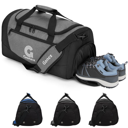 Gonex Gym Bag for Men Women, Water-Resistant Sports Duffel Bag with Shoe Compartment & Wet Pocket