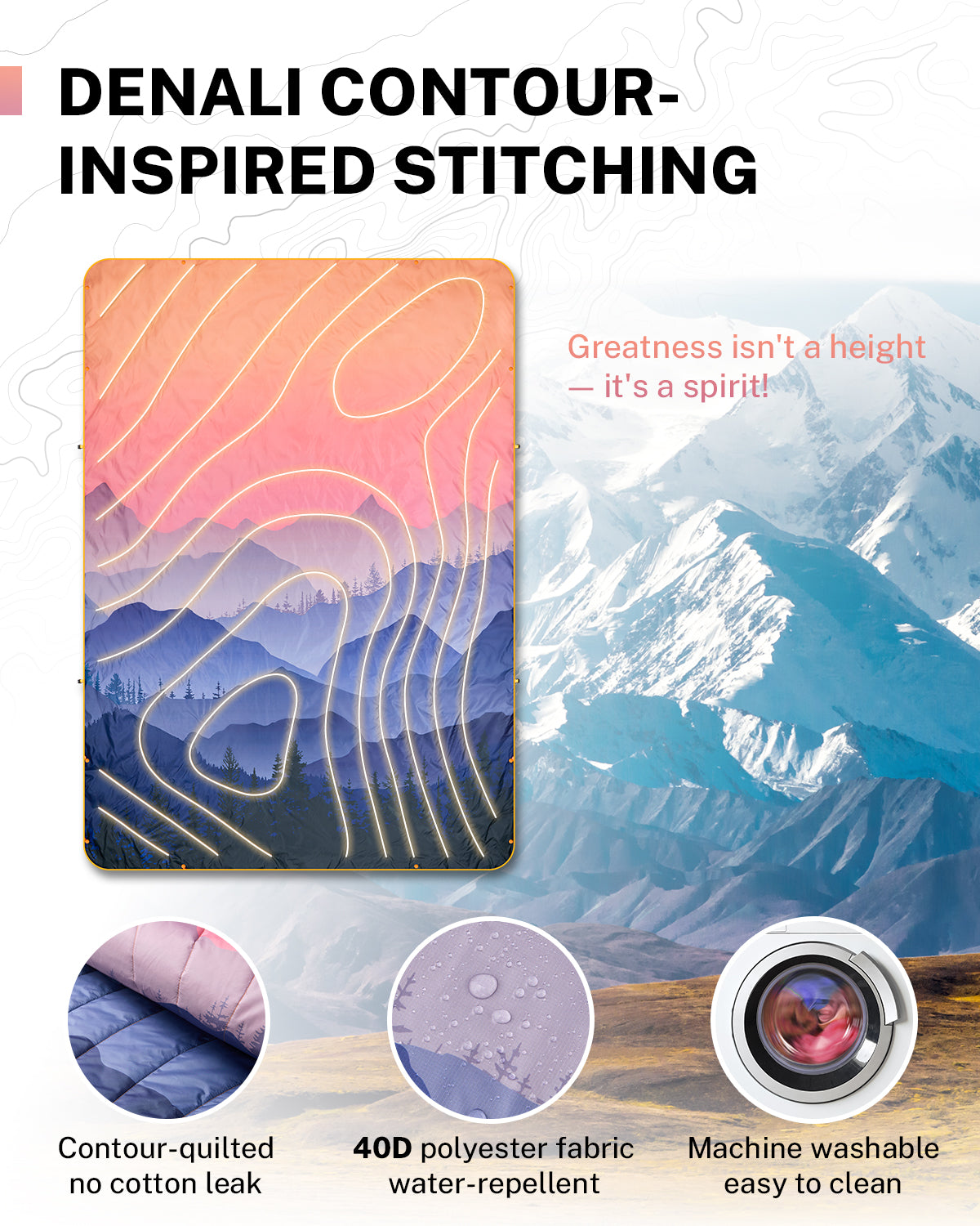 Gonex Puffy Camping Blanket, Ultralight Packable Wearable Blanket Down Alternative Quilt with Snap Buttons for Outdoor, Travel, Picnic, 79" x 55"