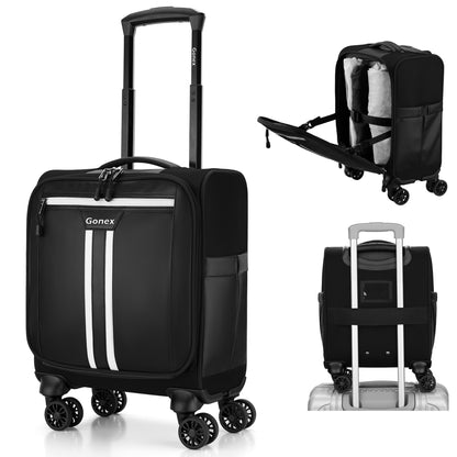 Gonex 14" Underseat Carry On Luggage with 4 Spinner Wheels