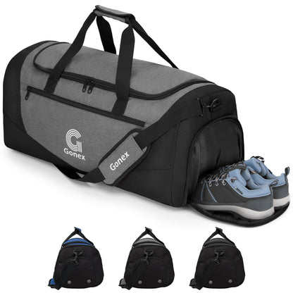 Gonex Gym Bag for Men Women, Water-Resistant Sports Duffel Bag with Shoe Compartment & Wet Pocket