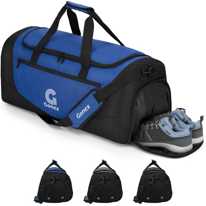 Gonex Gym Bag for Men Women, Water-Resistant Sports Duffel Bag with Shoe Compartment & Wet Pocket