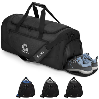 Gonex Gym Bag for Men Women, Water-Resistant Sports Duffel Bag with Shoe Compartment & Wet Pocket