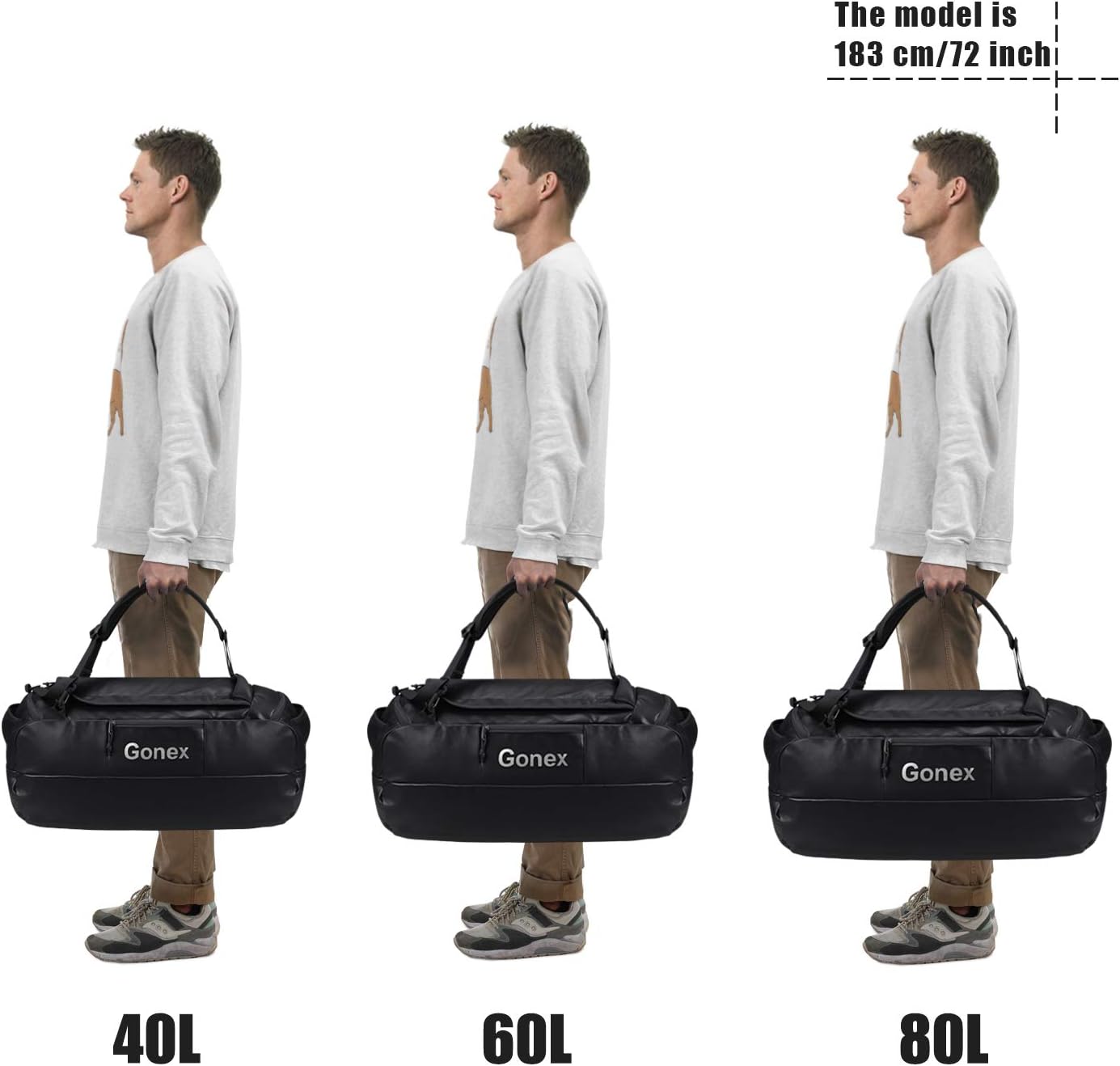 Gonex 60L Water Repellent Duffel Bag, Outdoor Heavy Duty Backpack