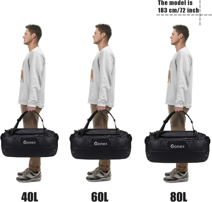 Gonex 60L Water Repellent Duffel Bag, Outdoor Heavy Duty Backpack