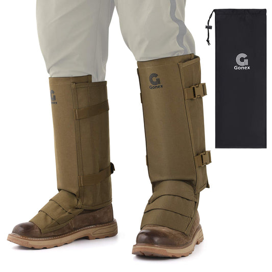 Gonex Snake Gaiters, Waterproof Snake Bite Protection for Women Men, Adjustable Boot Cover Gaiters for Hiking Hunting