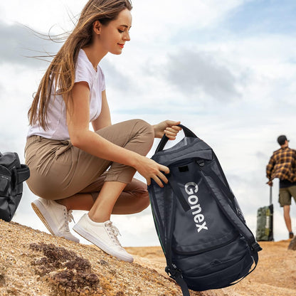 Gonex 60L Water Repellent Duffel Bag, Outdoor Heavy Duty Backpack