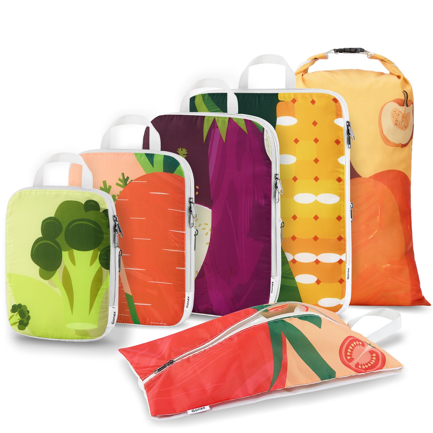 Gonex Compression Packing Cubes for Luggage, Expandable Travel Organizers with Dual Zippers