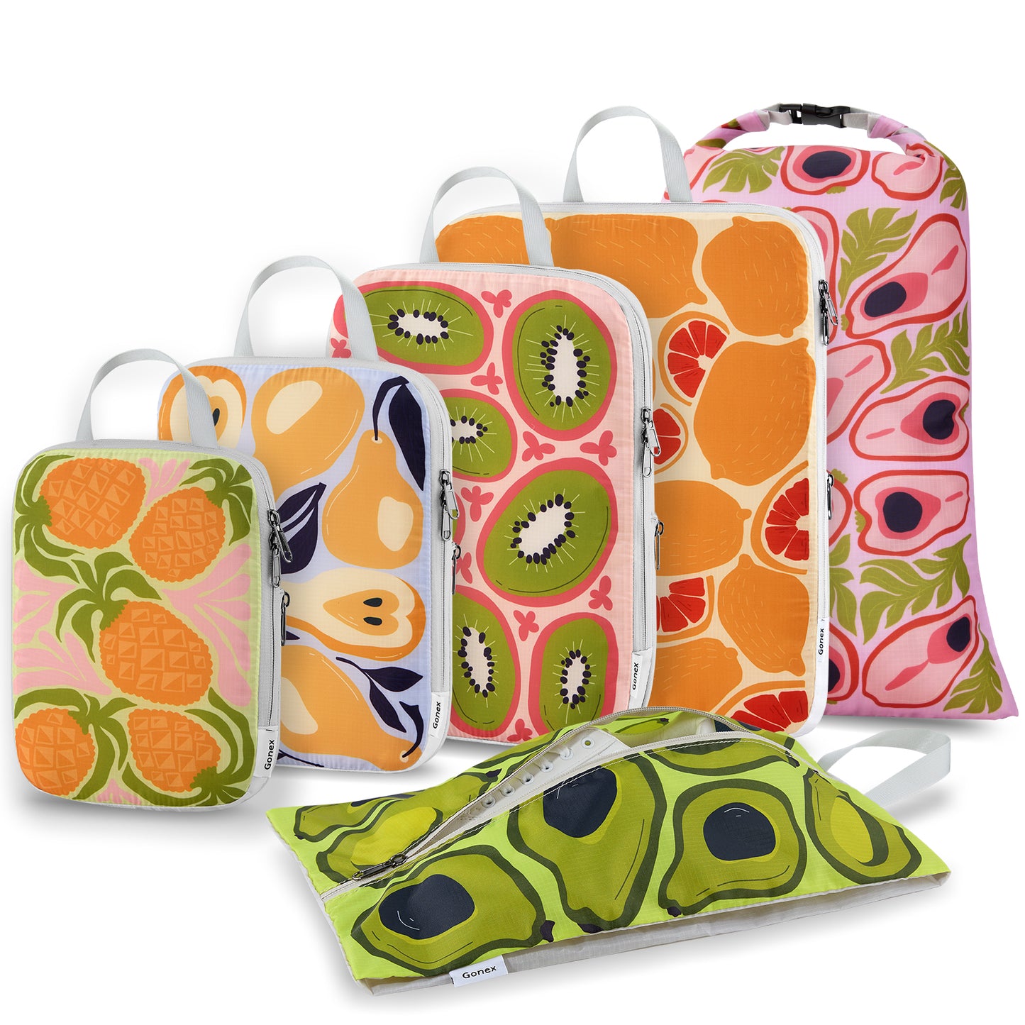Gonex Compression Packing Cubes for Luggage, Expandable Travel Organizers with Dual Zippers