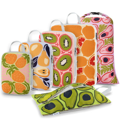 Gonex Compression Packing Cubes for Luggage, Expandable Travel Organizers with Dual Zippers