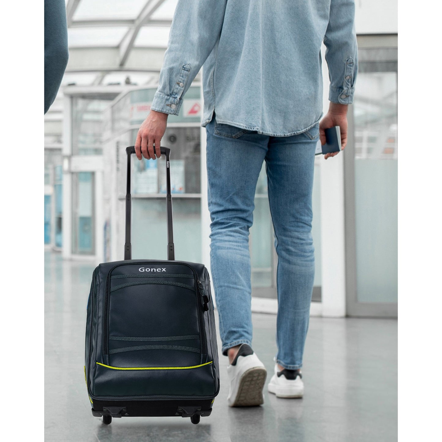 Gonex 16" Softside Carry On Luggage with Wheels, Water Repellent Rolling Underseater Suitcase