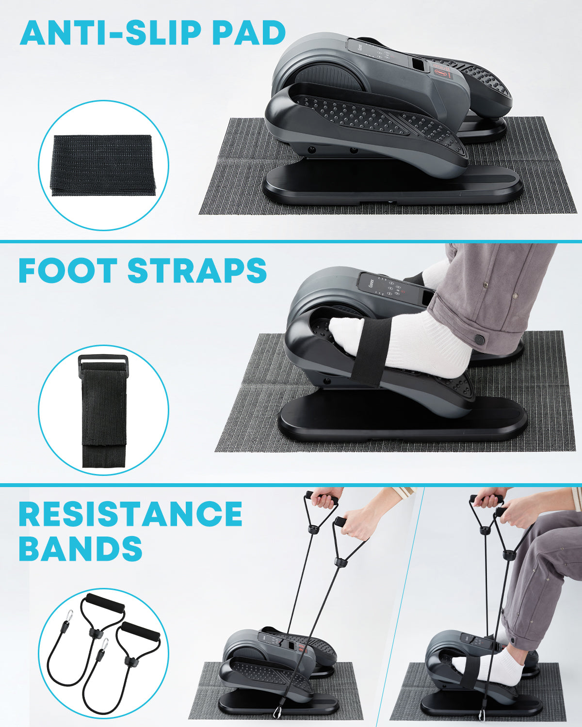 Gonex Under Desk Ellipticals Machine Electric for Seniors, Seated Pedal Exerciser with Remote Control & 16 Level Speeds