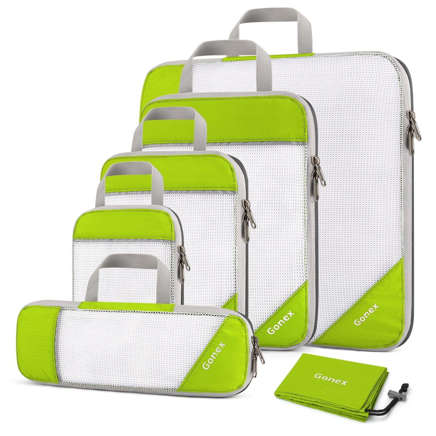 Gonex Compression Packing Cubes, Extensible Storage Mesh Bags Organizers