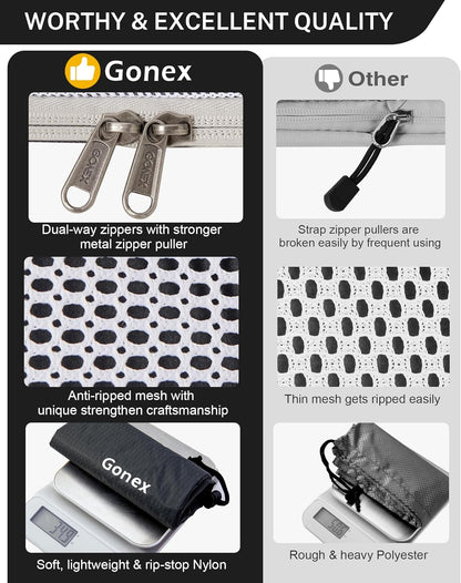 Gonex Compression Packing Cubes, Extensible Storage Mesh Bags Organizers