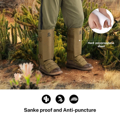 Gonex Snake Gaiters, Waterproof Snake Bite Protection for Women Men, Adjustable Boot Cover Gaiters for Hiking Hunting