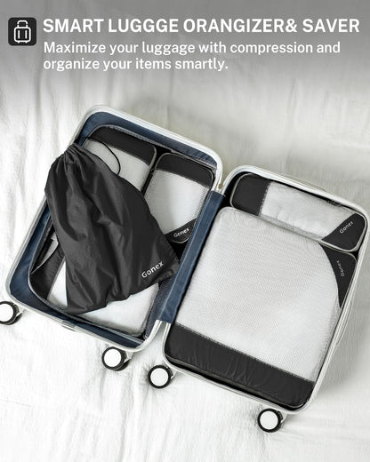 Gonex Compression Packing Cubes, Extensible Storage Mesh Bags Organizers