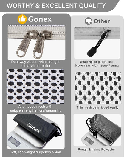 Gonex Compression Packing Cubes, Extensible Storage Mesh Bags Organizers
