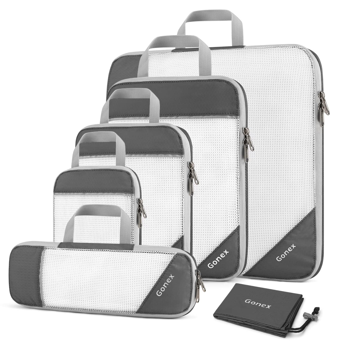 Gonex Compression Packing Cubes, Extensible Storage Mesh Bags Organizers