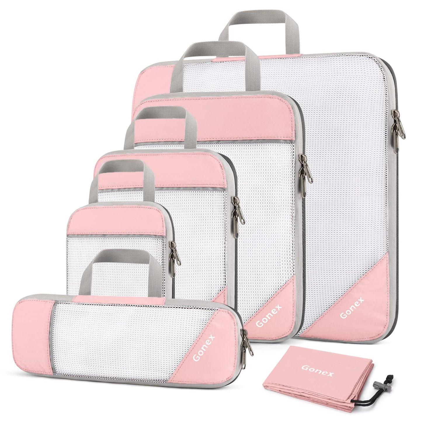 Gonex Compression Packing Cubes, Extensible Storage Mesh Bags Organizers