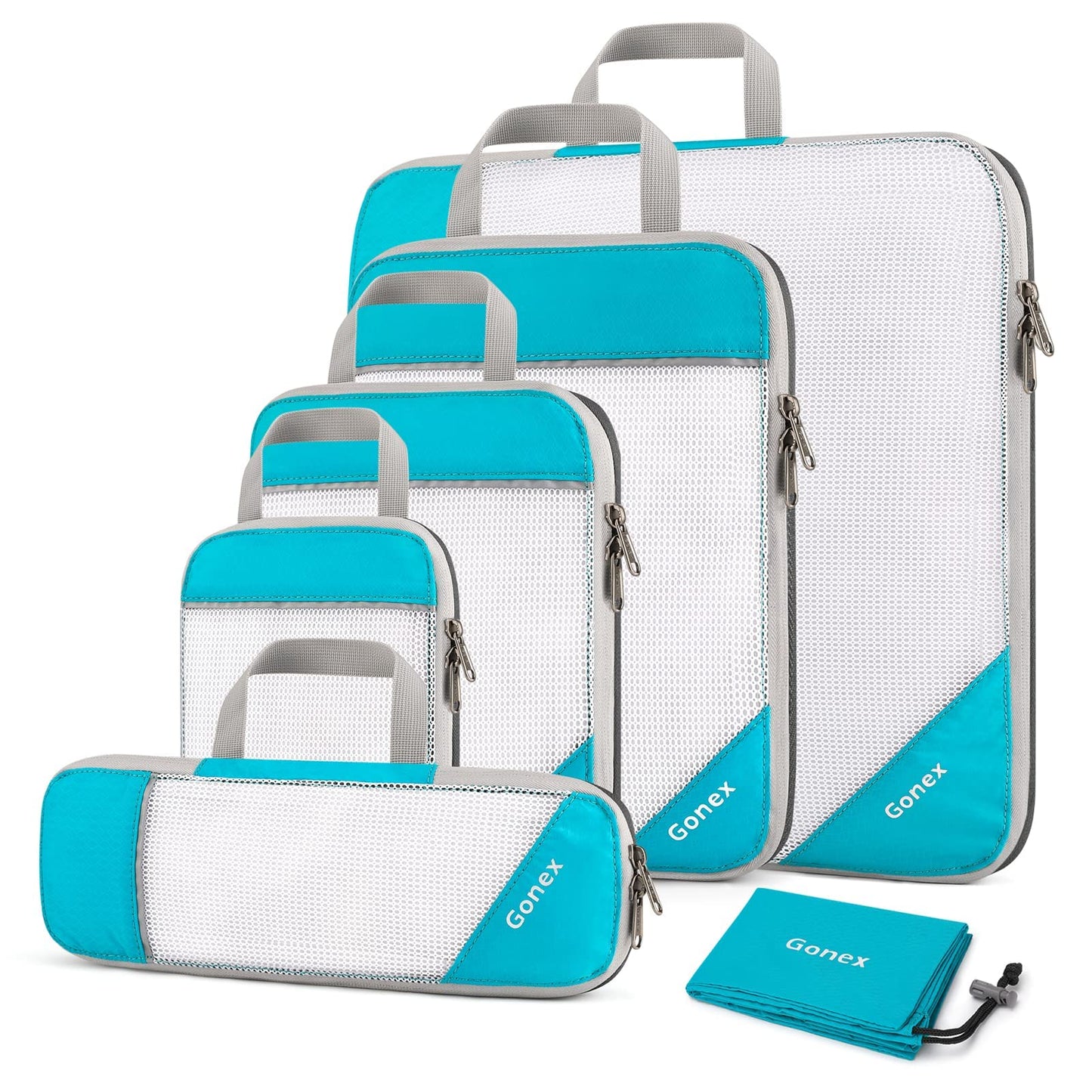 Gonex Compression Packing Cubes, Extensible Storage Mesh Bags Organizers