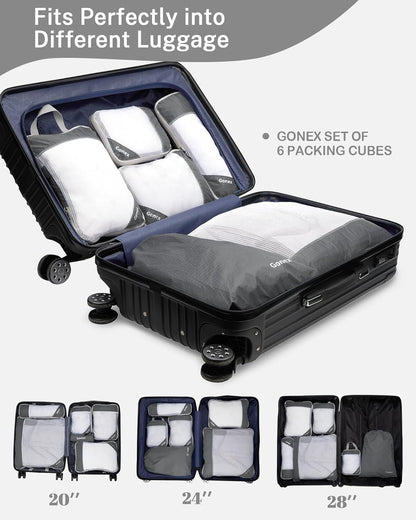 Gonex Compression Packing Cubes, Extensible Storage Mesh Bags Organizers