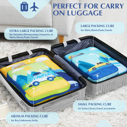 Gonex 4pcs Compression Packing Cubes Expandable Bags for Suitcase Carry On