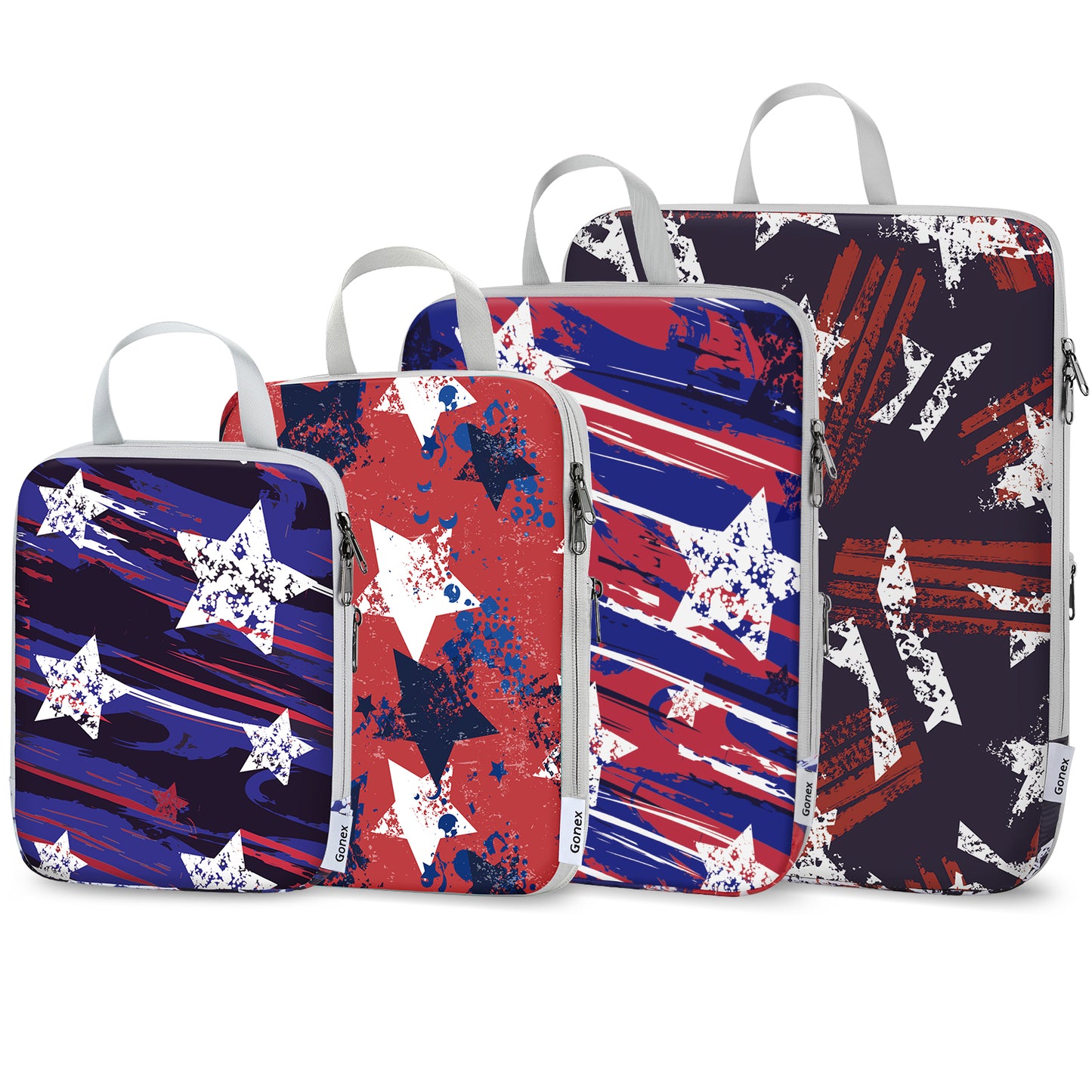 Gonex 4pcs Compression Packing Cubes Expandable Bags for Suitcase Carry On