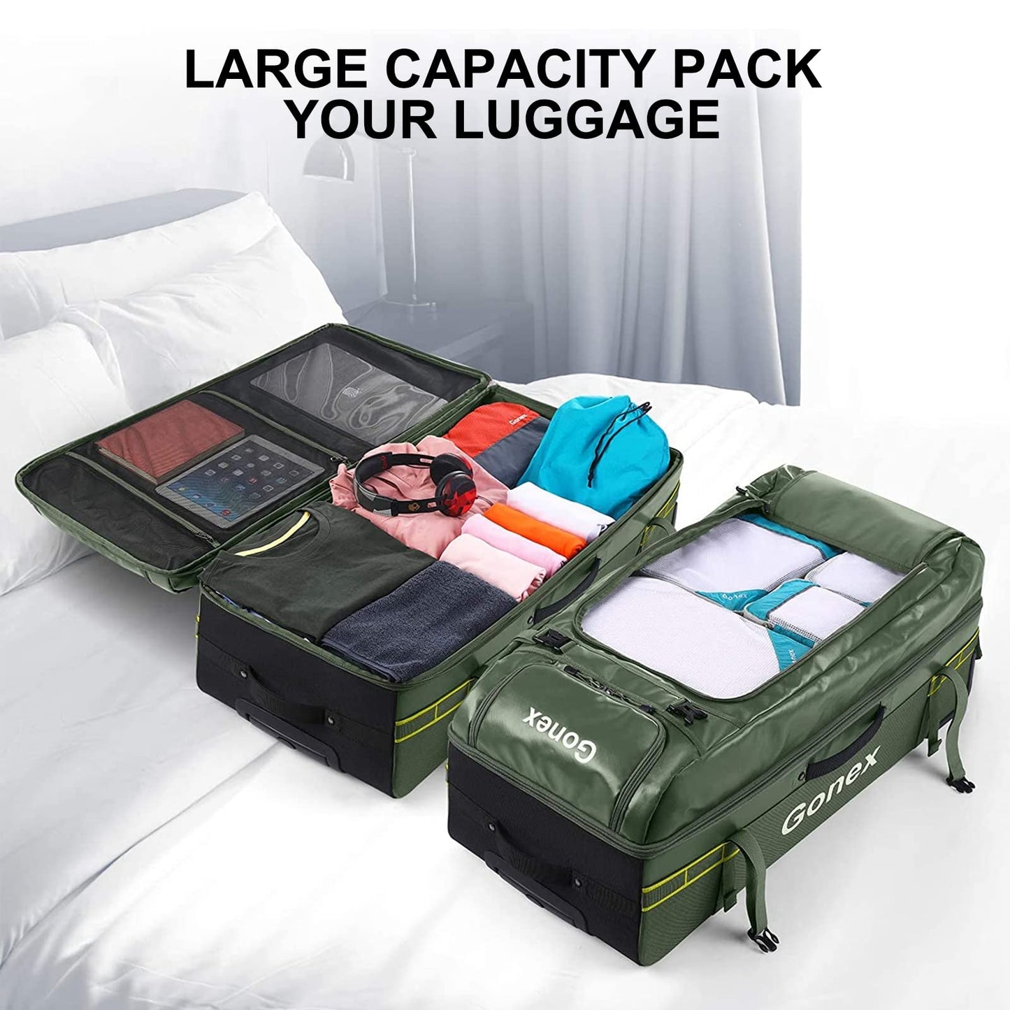 Gonex 33 Inch Rolling Duffle Bag with Wheels for Travel