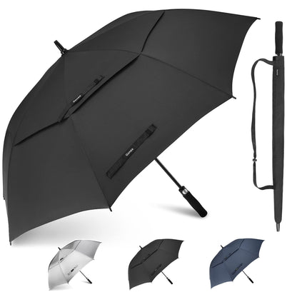 Gonex Automatic Open Golf Umbrella, Extra Large Vented Stick Umbrellas with Windproof Double Canopy