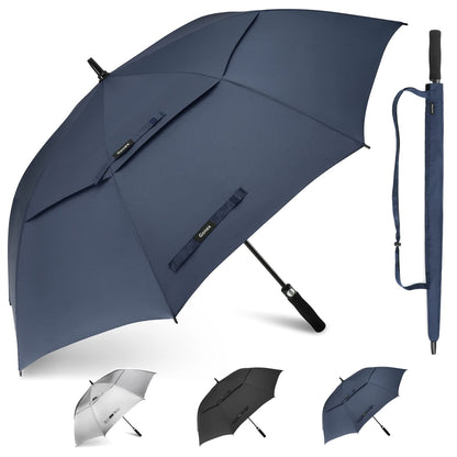 Gonex Automatic Open Golf Umbrella, Extra Large Vented Stick Umbrellas with Windproof Double Canopy