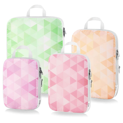 Gonex Compression Packing Cubes for Luggage, 4 Set Expandable Travel Organizers with Dual Zippers