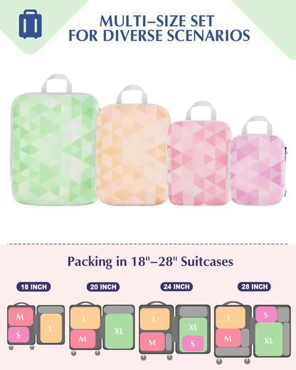 Gonex Compression Packing Cubes for Luggage, 4 Set Expandable Travel Organizers with Dual Zippers